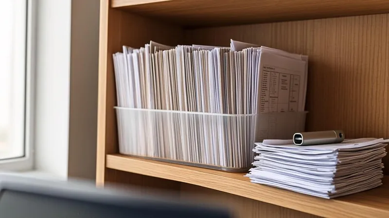 Organized folders and USB drive holding cryptocurrency transaction records