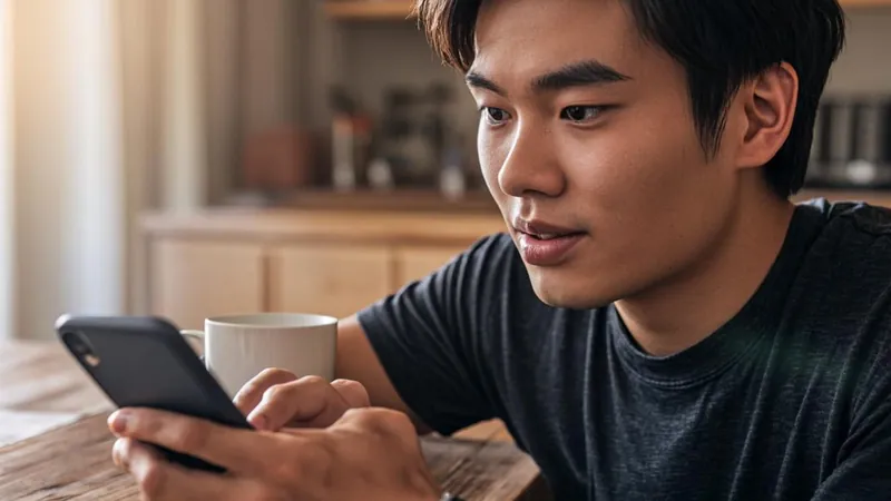 Employee checking take-home pay on a banking app