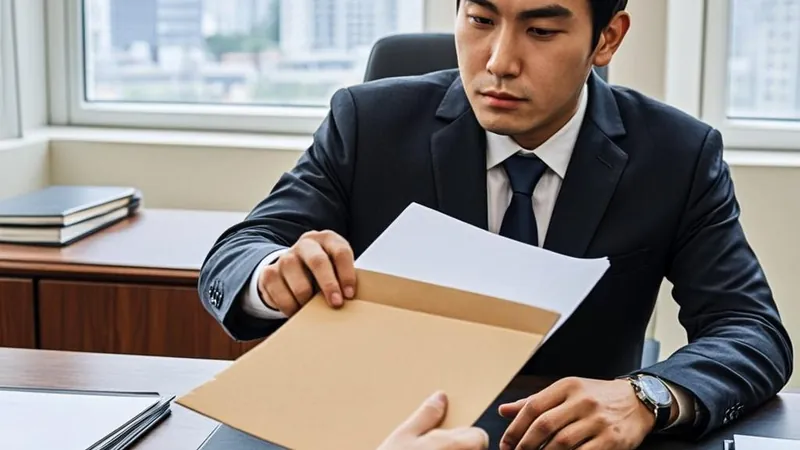 A broker handing a folder across a professional desk