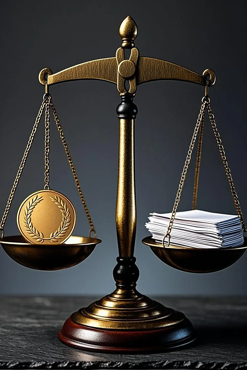 How Gold Collectibles Are Taxed Differently From Regular Investments Brass balance scale weighing a gold coin against a stack of receipts