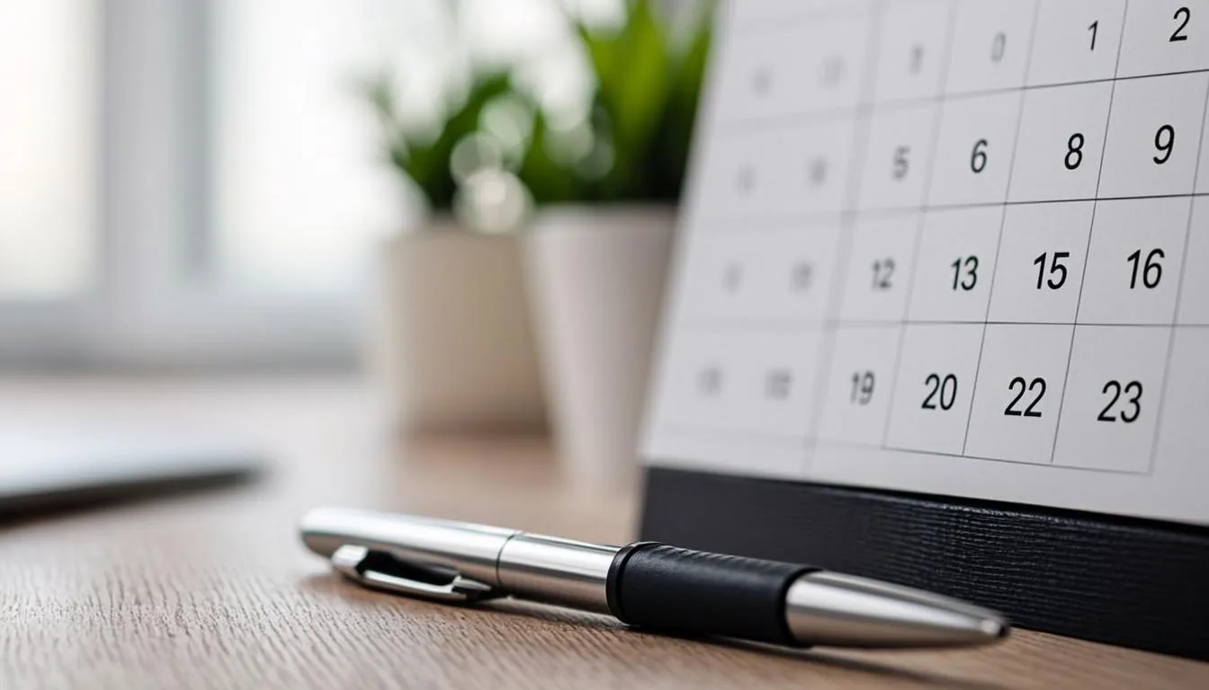Wall calendar with a circled date marking a stock holding period milestone
