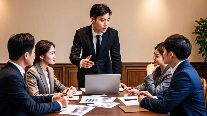 Fund manager presenting investment strategy to investors at a conference table