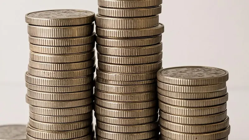 Three coin stacks representing taxable, traditional, and Roth accounts