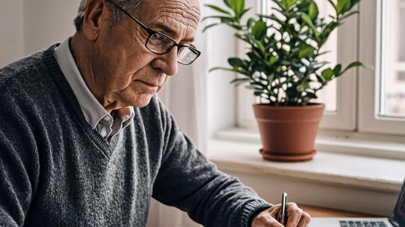 Retiree planning with notebook representing the standard withdrawal sequence