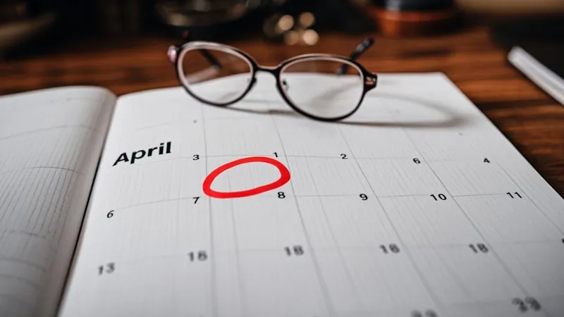 Open planner showing April with a red circle around a date