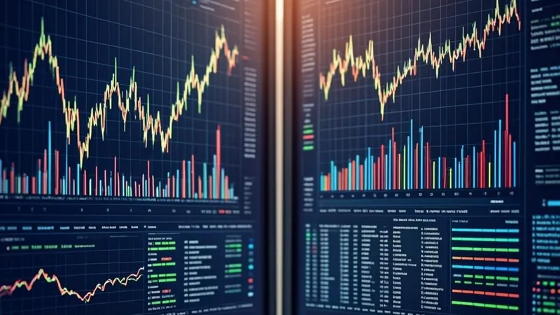 Two identical portfolios shown as mirrored abstract charts on screens