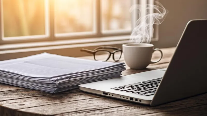 Wall calendar with financial documents and coffee on a desk