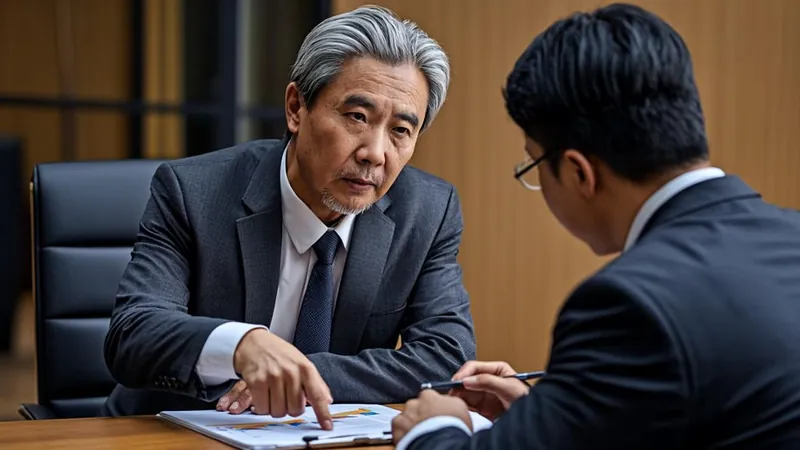 Tax advisor pointing at a chart while a client reviews paperwork