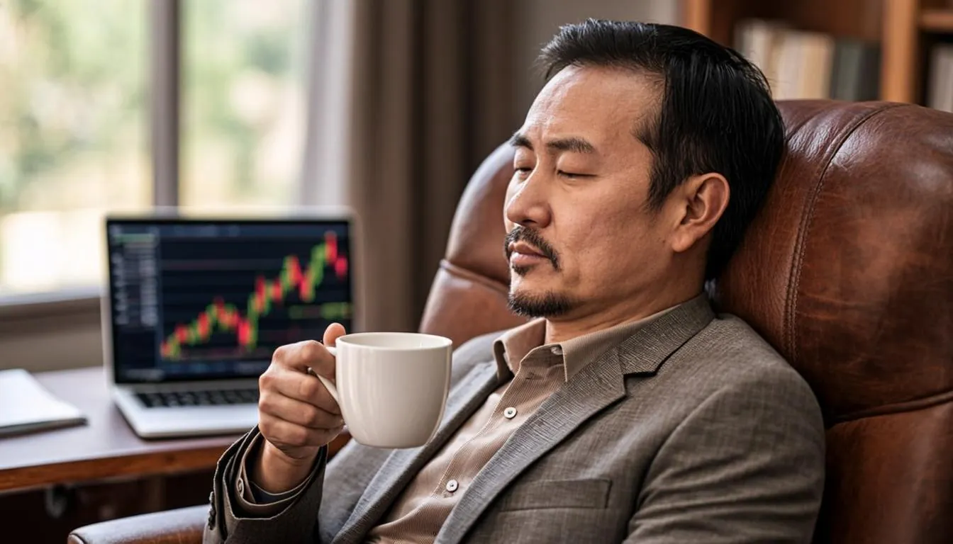 Investor reviewing a stock chart while waiting past the one-year mark