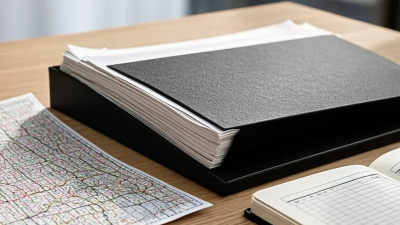 Folder and map representing state residency audit documentation